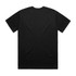 A black Heavy Tee t-shirt featuring a simple design and a crew neck style. It has a logo on the tag.