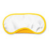 A yellow eye mask with a soft fabric design and a white interior.