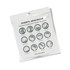 A pack of multifunctional headwear in various styles, featuring a white bag with illustrations and a logo.