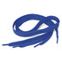 Blue shoe laces with flat woven design and tipped ends.