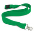 A green bamboo lanyard with a silver metal clip and a breakaway buckle. Features a smooth, flat surface.