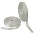 A set of two rolls of personalised ribbon, in a pale green colour, each 15mm wide. One roll is partially unspooled.