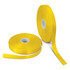 Two rolls of bright yellow personalised ribbon, one partially unwound, with a glossy finish.
