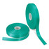 Two rolls of personalised ribbon in a vibrant turquoise colour, featuring a smooth finish. One roll is partially unspooled.