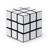 A custom puzzle cube in black and white, featuring a smooth, sleek surface with no visible designs or logos.