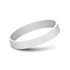A white silicone wristband with a smooth finish, featuring a simple design and no visible text or logos.