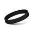 A black silicone wristband with a smooth finish, featuring a simple design and no visible branding.
