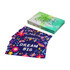 Custom Jumbo Cards in a colourful box, featuring vibrant floral designs and inspirational phrases.