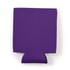 A drink bottle cooler in vibrant purple fabric, featuring a bottom flap and a logo branding.