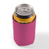 A drink bottle is wrapped in a bright pink stubby cooler, designed to maintain the temperature of the can.