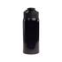 A drink bottle in a sleek black design featuring a free flow lid, with a 500ml capacity, ideal for juniors.