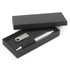 A sleek gift set featuring a stylish pen and a USB flash drive, all presented in an elegant black box.