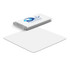 A white screen cleaning kit featuring a logo, with a rectangular cleaning cloth and a compact case.