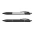 A set of two Daytona metal pens in silver and black, featuring rubber grip sections and a clip.