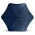 A navy blue sport umbrella with a unique hexagonal shape and a handle, featuring a logo.