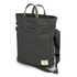 A dark green crossbody bag featuring a main compartment, carry handles, and a side pocket. The bag has a logo.