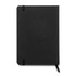 A5 daily diary in black, featuring a smooth cover with an elastic band and a ribbon marker.