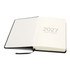 A5 daily diary in black with a blank interior and 2027 printed on the first page. Features a ribbon bookmark.
