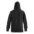 A black unisex hoodie with a hood and long sleeves, featuring a plain back design.