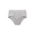 A pair of grey Y-Front Briefs with a soft texture and an elastic waistband. It features a logo on the waistband.