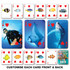 Playing cards featuring aquatic images in vibrant colors, including fish and a diver, with heart suits prominently displayed.