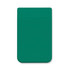 A teal Lycra phone wallet with a top pocket and a smooth texture, featuring a logo.