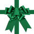 Large dark green custom door bow with long ribbon tails for branded promotions and premium displays