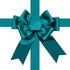 Teal custom door bow with satin ribbon for corporate events, gifts and promotional displays