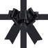 Black custom door bow with satin ribbon for luxury events, branded displays and premium gifts
