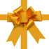 Gold custom door bow with satin ribbon for real estate handovers, events and premium presentations