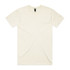 A plain cream-coloured T-shirt featuring short sleeves and a round neckline, with a logo on the label.