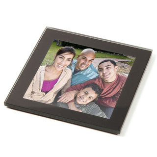 Black Glass Coaster 80mm Square Insert - Pack of 50