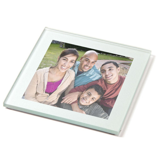 IC03-PREMIUM-SILVER-50 - Silver Glass Coaster 80mm Square Insert - Pack of 50