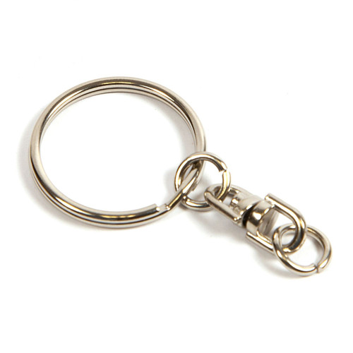 RK15N-50 - 25mm Split Ring & Swivel Key Chain - Pack of 50