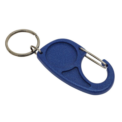 CR-MD-BLUE-100 - Carabiner Blue Key Fob 25mm Round - Pack of 100