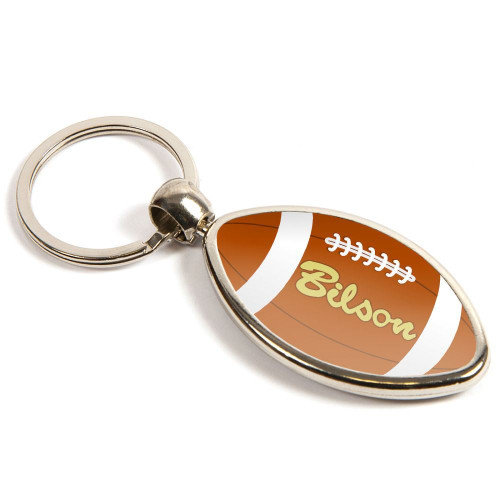 MRB-KEYRING-100 - Rugby Oval Silver Metal Key Fob  - Pack of 100