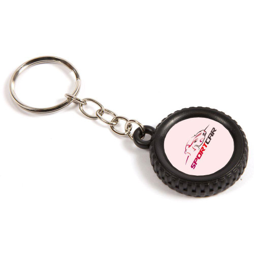 R25-KEYRING-100 - Wheel and Tyre Key Fob 25mm Round - Pack of 100