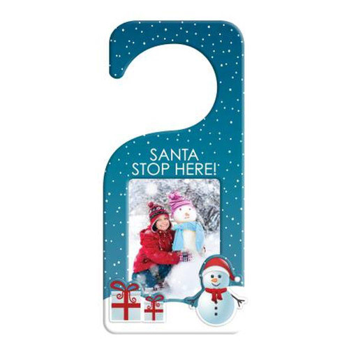 XDHF1-BLUE-12 - Snowman Door Hanger 90 x 60mm - Pack of 12