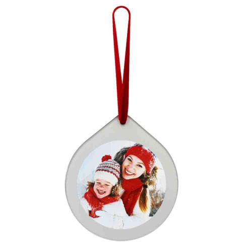 XRGO-SILVER-25 - Glass Round Christmas Tree Hanger Ornament 80mm Round - Pack of 25