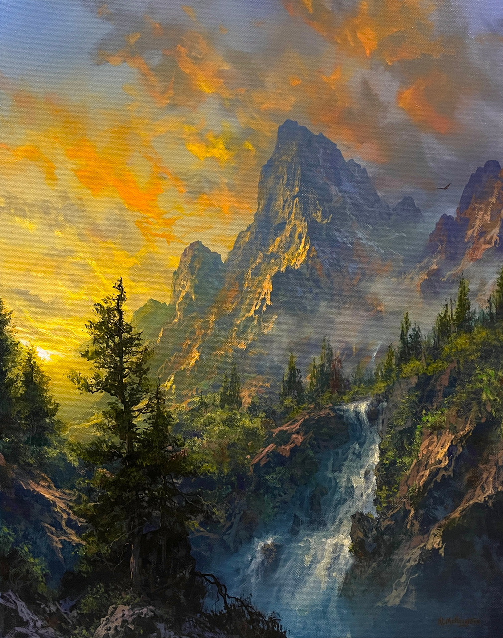 An Evening in the Mountains. Original Acrylic on Stretched Canvas