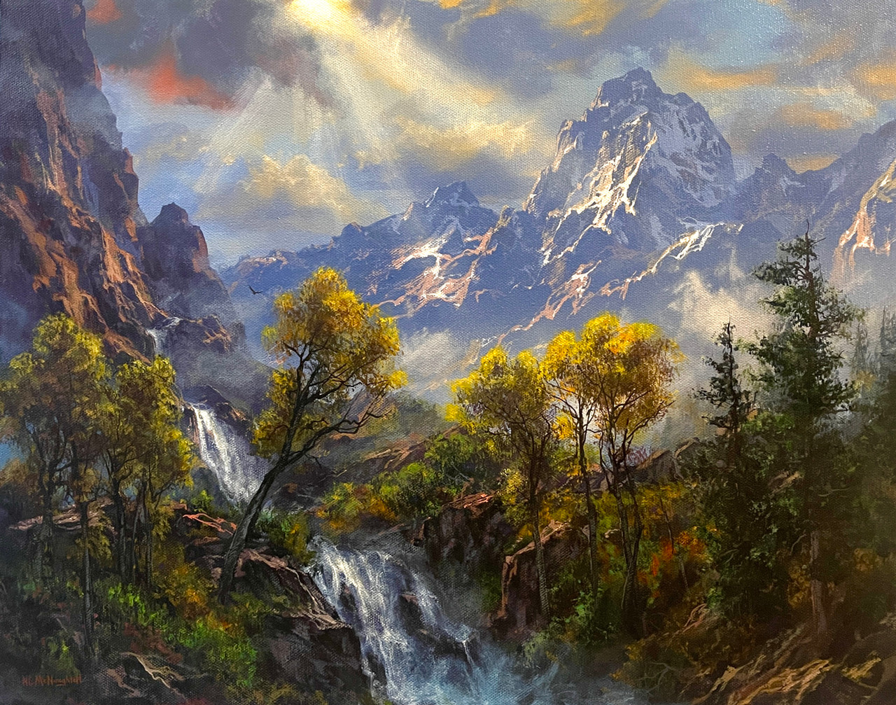 Autumn Falls. Original Acrylic on Stretched Canvas