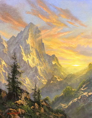 Mountain Eventide - 11x14 inches. Acrylic on Stretched Canvas Mountain Eventide - 11x14 inches. Acrylic on Stretched Canvas