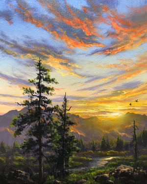 Sunset Majestic - 8x10 inches. Acrylic on Stretched Canvas