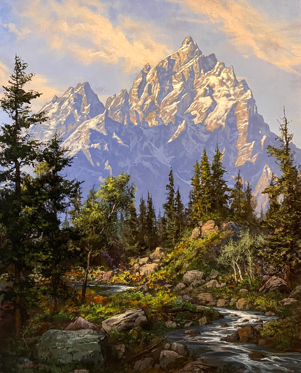 Majesty of the Grand Teton - 20x16 inches. Original Acrylic on Hard Board