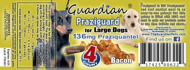 Praziguard® 136mg Praziquantel For Large Dogs