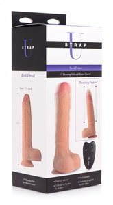 Strap U Real Thrust Thrusting and Vibrating Silicone Dildo with Remote Control from XR Brands