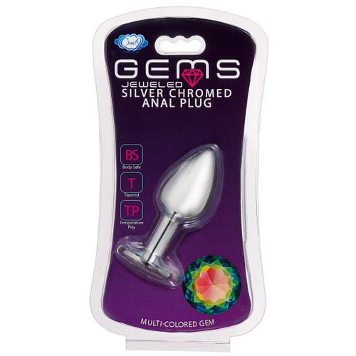 Cloud 9 Gems Silver Chromed Anal Plug Small box front