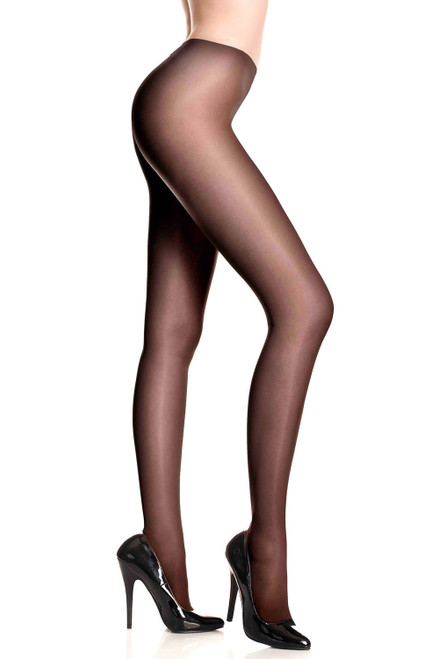 Opaque sheer to waist tights with cotton crotch  Black C/D Image0