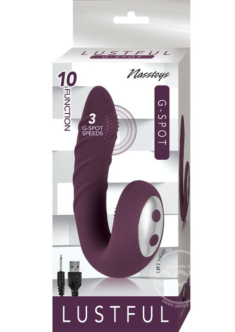 Lustful G-Spot Silicone Rechargeable Vibrator - Purple