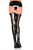 Lace up wet look thigh hi - Black